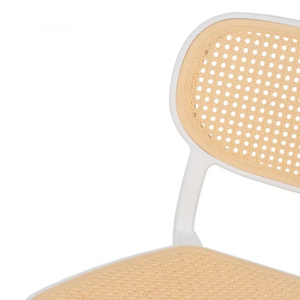 SILLA BEIGE-BLANCO POLIPROPILENO SALÓN 53,80 X 47,50 X 78 CM - Imagen 7