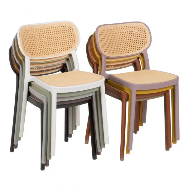 SILLA BEIGE-BLANCO POLIPROPILENO SALÓN 53,80 X 47,50 X 78 CM - Imagen 13