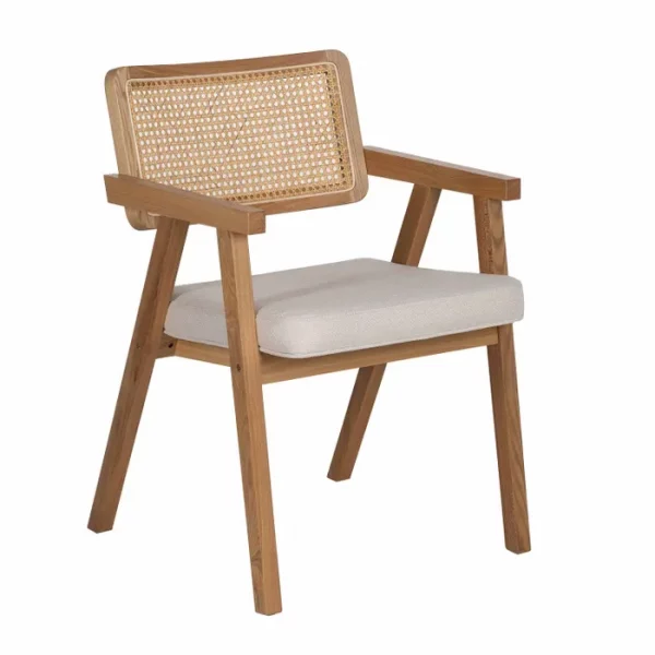 SILLA BRAZOS NATURAL MADERA / FIBRA 56 X 55 X 81 CM - Imagen 3