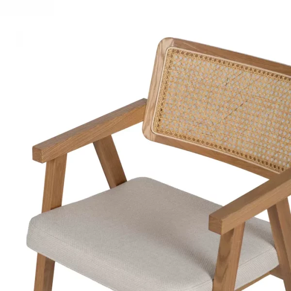 SILLA BRAZOS NATURAL MADERA / FIBRA 56 X 55 X 81 CM - Imagen 7