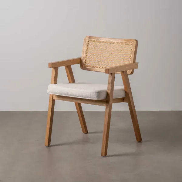 SILLA BRAZOS NATURAL MADERA / FIBRA 56 X 55 X 81 CM - Imagen 2