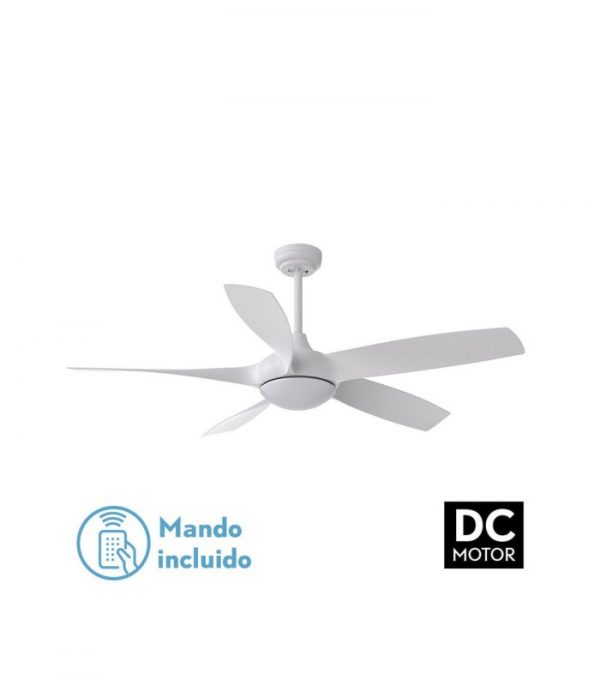 VENTILADOR DC 24W GALLEO BLANCO 5 ASPAS 137D 2400LM 6 VELOCIDADES 3000-4000-6500K C/REMOTO,MEMORIA Y TEMPORIZADOR