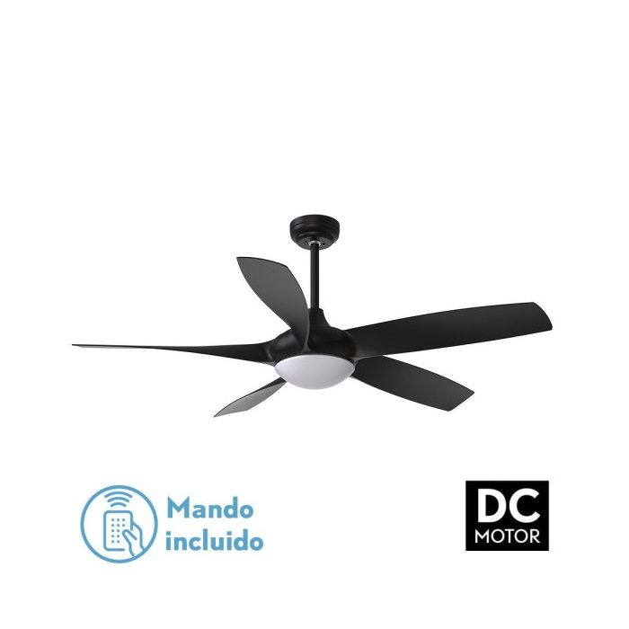 VENTILADOR DC 24W GALLEO NEGRO 5 ASPAS 137D 2400LM 6 VELOCIDADES 3000-4000-6500K C/REMOTO,MEMORIA Y TEMPORIZADOR