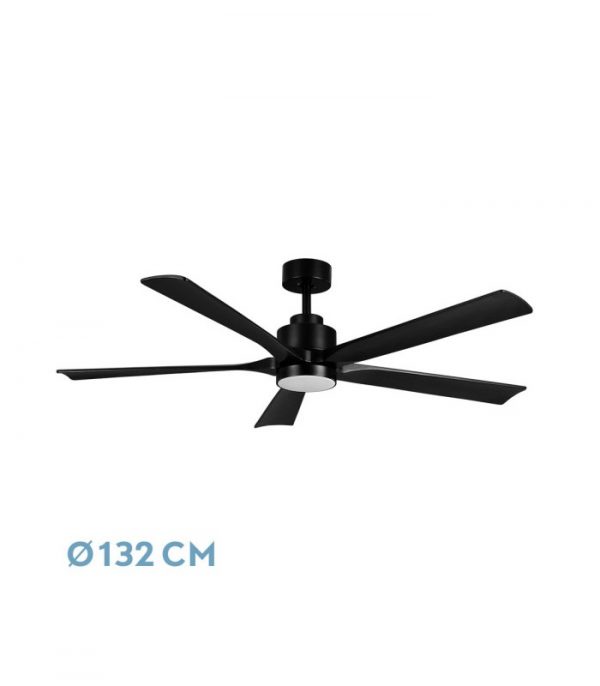 VENTILADOR DC CAIRO 24W 2400LM NEGRO 5ASPAS 132D 3000K,4500K,6000K REMOTO+TEMPORIZADOR+MEMORIA
