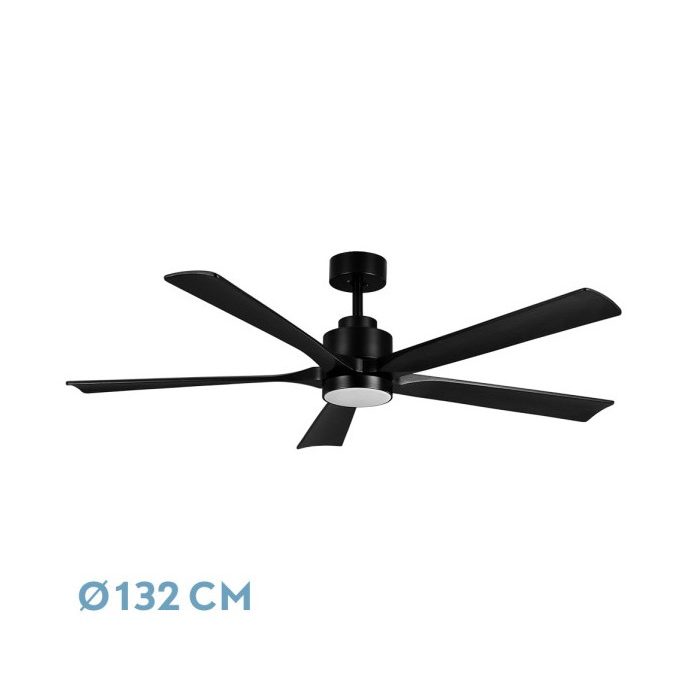 VENTILADOR DC CAIRO 24W 2400LM NEGRO 5ASPAS 132D 3000K,4500K,6000K REMOTO+TEMPORIZADOR+MEMORIA