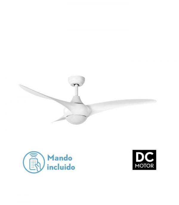 VENTILADOR DC CANEA 24W BLANCO 3 ASPAS 6 VELOCIDADES 134D 3000-4500-6000K C/REMOTO, MEMORIA Y TEMPORIZADOR 2424LM