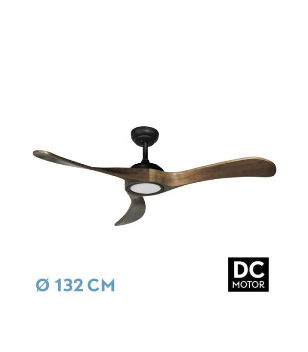VENTILADOR DC CASTELO 18W NEGRO/ROBLE 3ASPAS 132D REGULABLE INTENSIDAD 2250LM 3000K,4000K,6000K REMOTO+TEMPORIZADOR+MEMORIA