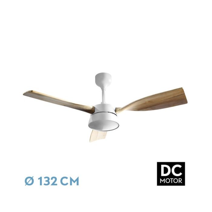 VENTILADOR DC ESTIO 24W BLANCO/HAYA 3ASPAS132D REGULABLE INTENSIDAD 2650LM 3000K,4000K,6000K REMOTO+TEMPORIZADOR+MEMORIA