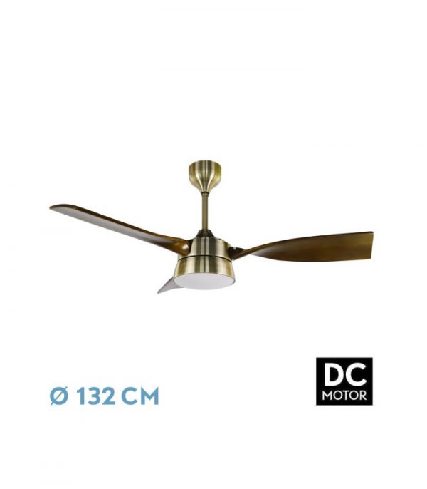 VENTILADOR DC ESTIO 24W CUERO/ROBLE 3ASPAS132D REGULABLE INTENSIDAD 2650LM 3000K,4000K,6000K REMOTO+TEMPORIZADOR+MAMORIA