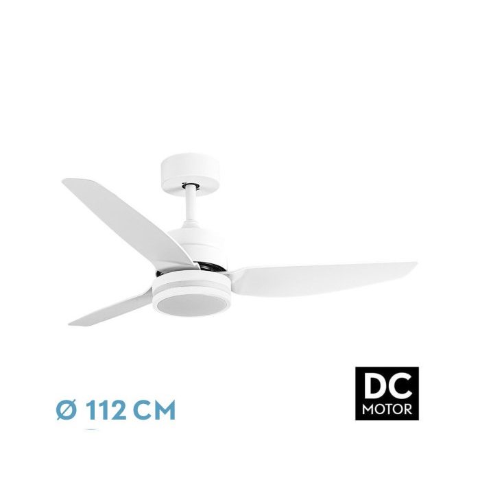 VENTILADOR DC JARAMA 20W BLANCO 3ASP.6VELOCIDADES 3000-4000-6500K 2350LM REMOTO,MEMORIA,TEMPERATURA 112D