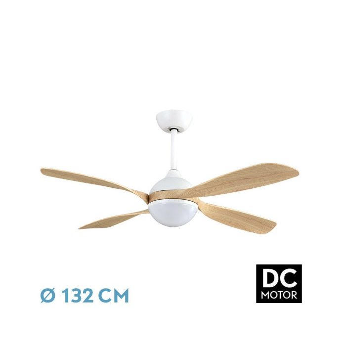 VENTILADOR DC LIVORNO 30W 3250LM BLANCO/HAYA 132D 4ASPAS 3000K,4500K,6000K, REMOTO+ TEMPORIZADOR+ MEMORIA