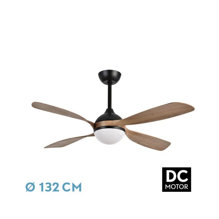 VENTILADOR DC LIVORNO 30W 3250LM NEGRO/ROBLE 132D 4ASPAS 3000K,4500K,6000K, REMOTO+ TEMPORIZADOR+ MEMORIA