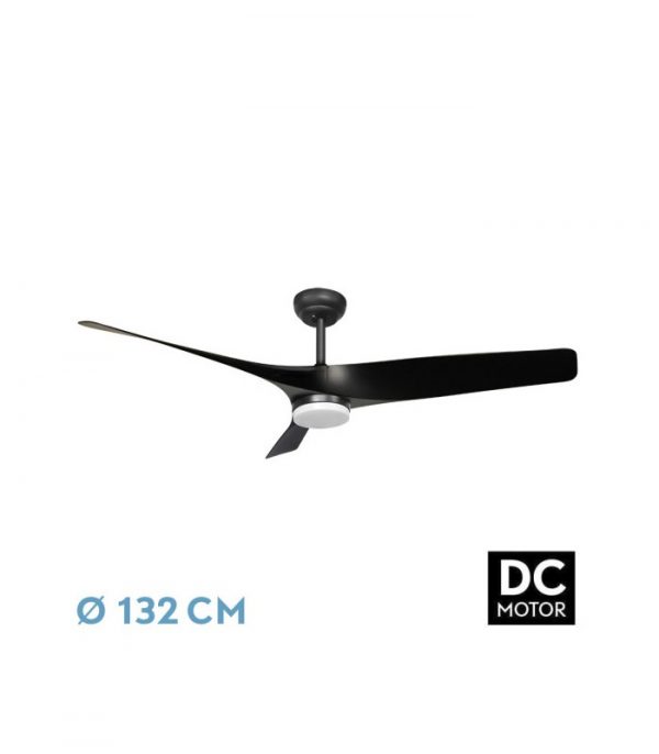 VENTILADOR DC NIGER 22W NEGRO 3ASPAS 132D 6VEL. REGULABLE INTENSIDAD 2180LM 3000K,4000K,6000K REMOTO+TEMPORIZADOR+MEMORIA