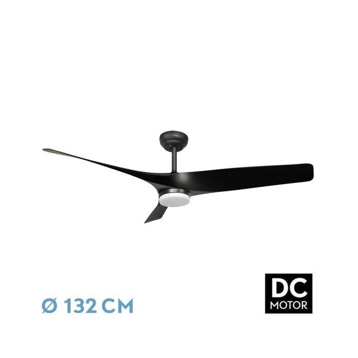 VENTILADOR DC NIGER 22W NEGRO 3ASPAS 132D 6VEL. REGULABLE INTENSIDAD 2180LM 3000K,4000K,6000K REMOTO+TEMPORIZADOR+MEMORIA