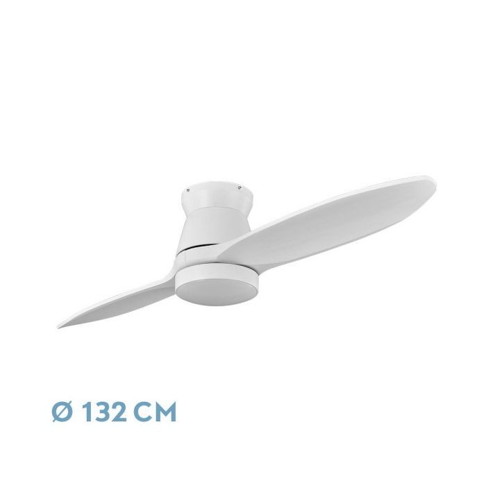 VENTILADOR DC NORDIC 24W 2400LM BLANCO 2 ASPAS 132D 3000K,4500K,6000K, REMOTO+TEMPORIZADOR+MEMORIA