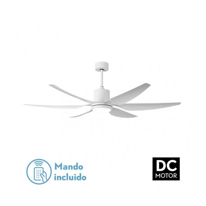 VENTILADOR DC OTTO 24W 2950LM BLANCO 6 ASPAS BLANCAS REG.X167D 3000-4000-6000K 2TIJAS C/REMOTO, MEMORIA Y TEMPORIZADOR