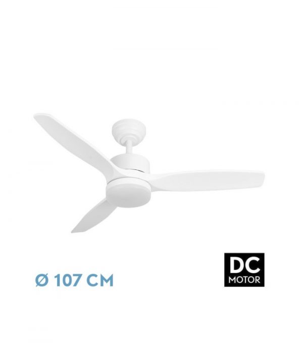 VENTILADOR DC TORINO 24W BLANC 3ASPAS 6VEL 107D 2424LM 3000K,4000K,6500K REMOTO+TEMPORIZADOR+MEMORIA