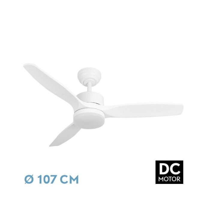 VENTILADOR DC TORINO 24W BLANC 3ASPAS 6VEL 107D 2424LM 3000K,4000K,6500K REMOTO+TEMPORIZADOR+MEMORIA