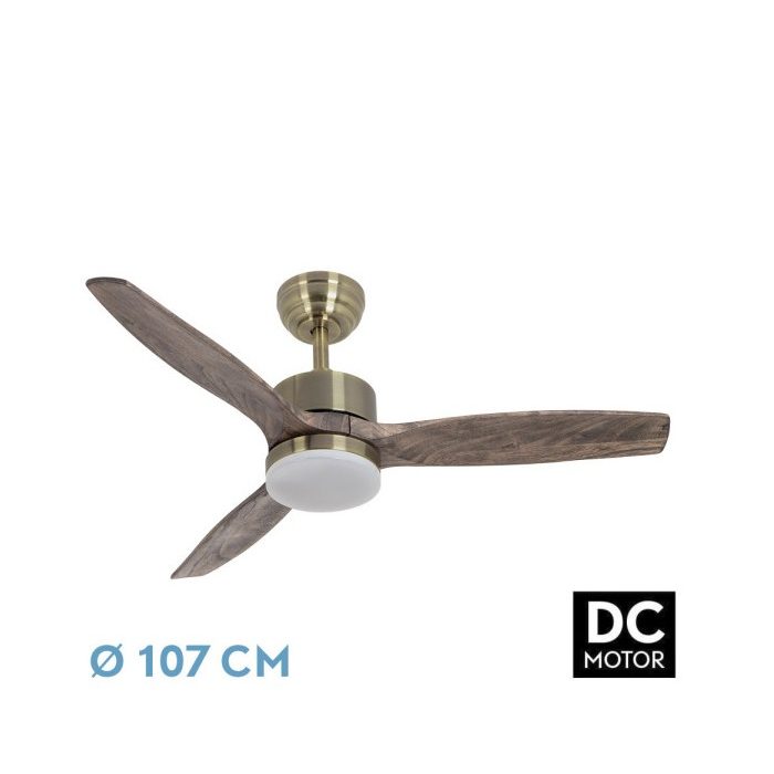VENTILADOR DC TORINO 24W CUERO 3ASPAS ROBLE 6VEL 107D 2424LM 3000K,4000K,6500K REMOTO+TEMPORIZADOR+MEMORIA