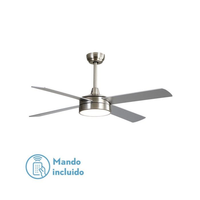 VENTILADOR DC NEVERY 26W NIQUEL 4 ASPAS HAYA/PLATA 122D 2950LM 3000-4000-6000K REMOTO-TEMPORIZADOR-MEMORIA 24