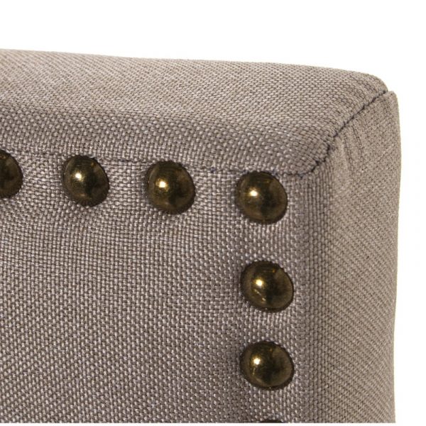 CABECERO CAMA TAPIZADO BEIGE POLIESTER METAL NEGRO 160x7x122 132 73003 - Imagen 3