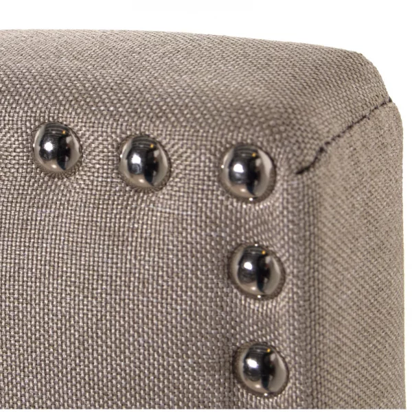 CABECERO CAMA TAPIZADO BEIGE POLIESTER METAL NEGRO 160x7x117 127 73004 - Imagen 3