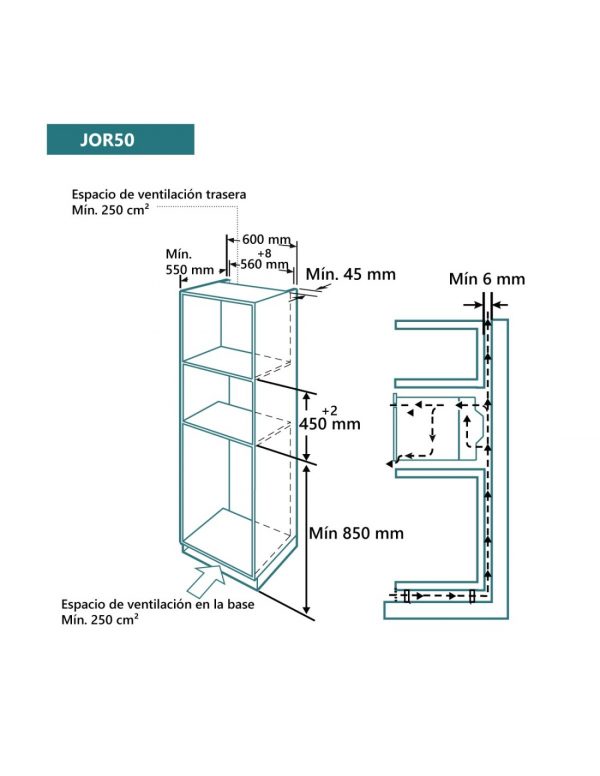 HORNO JOHNSON 11 FUNCIONES 45CM CRISTAL NEGRO - Imagen 2