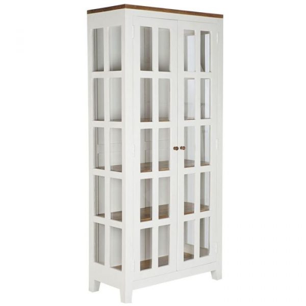 VITRINA MANGO CRISTAL 90X40X190 BLANCO