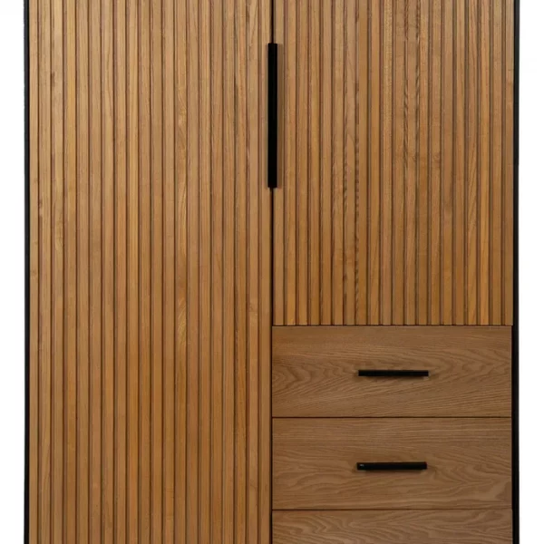 ARMARIO NEGRO-NATURAL DM-MADERA 104 X 53 X 203 CM - Imagen 5