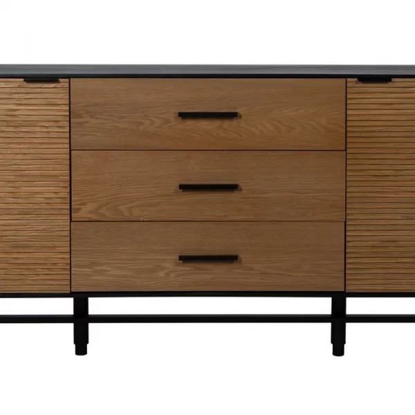 APARADOR NEGRO-NATURAL DM-MADERA 164 X 40 X 75 CM - Imagen 6