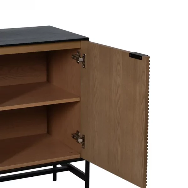 APARADOR NEGRO-NATURAL DM-MADERA 164 X 40 X 75 CM - Imagen 7