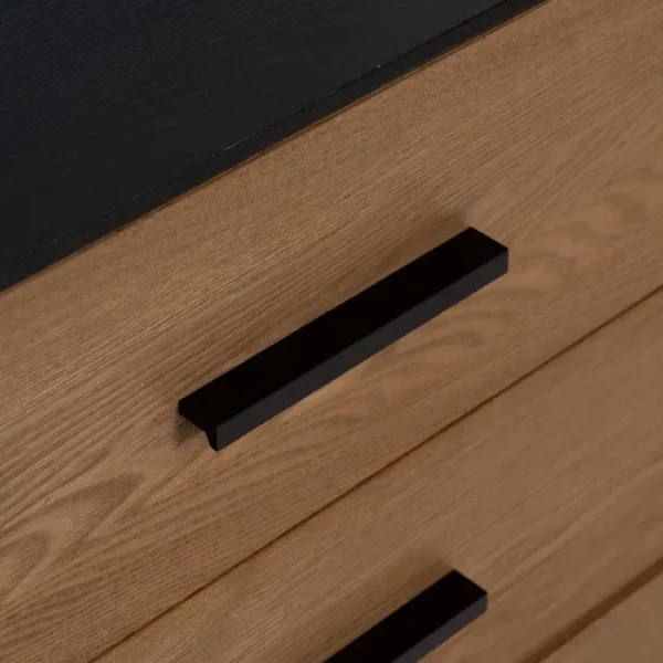 APARADOR NEGRO-NATURAL DM-MADERA 164 X 40 X 75 CM - Imagen 9