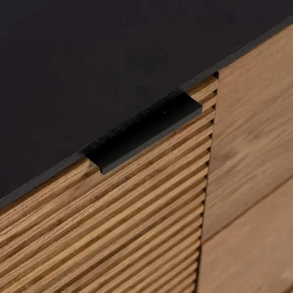 APARADOR NEGRO-NATURAL DM-MADERA 164 X 40 X 75 CM - Imagen 10