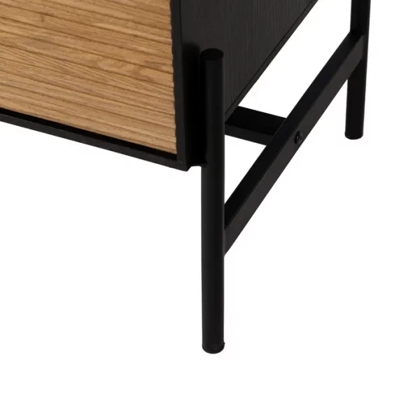 APARADOR NEGRO-NATURAL DM-MADERA 164 X 40 X 75 CM - Imagen 13