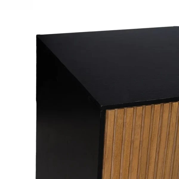 APARADOR NEGRO-NATURAL DM-MADERA 204 X 40 X 81,50 CM - Imagen 5