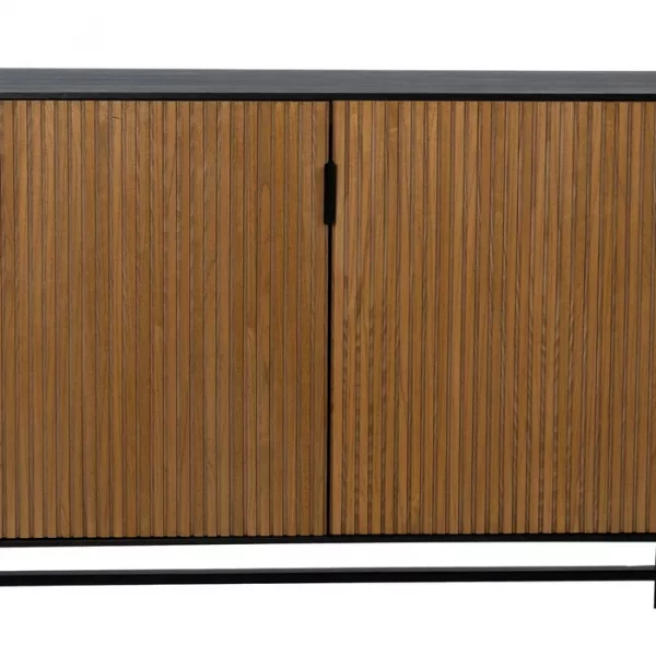 APARADOR NEGRO-NATURAL DM-MADERA 204 X 40 X 81,50 CM - Imagen 6