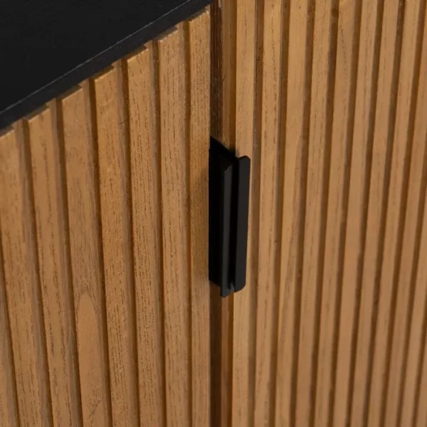 APARADOR NEGRO-NATURAL DM-MADERA 204 X 40 X 81,50 CM - Imagen 8