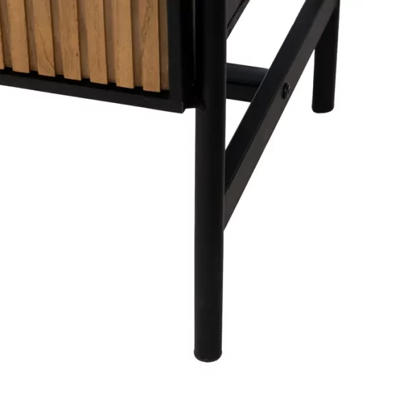 APARADOR NEGRO-NATURAL DM-MADERA 204 X 40 X 81,50 CM - Imagen 11