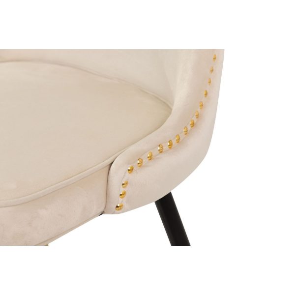 SILLA TACHUELAS VELVET BLANCO ASPEN 49x54x79 CM - Imagen 3