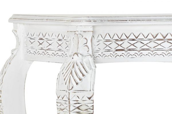 CONSOLA MANGO MADERA 106X39X77 BLANCO - Imagen 2