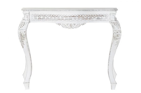 CONSOLA MANGO MADERA 106X39X77 BLANCO - Imagen 5
