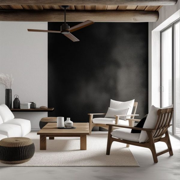 SULION ANNE VENTILADOR NEGRO MADERA OSCURA