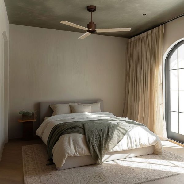 SULION ANNE VENTILADOR MARRON OXIDO MADERA CLARA