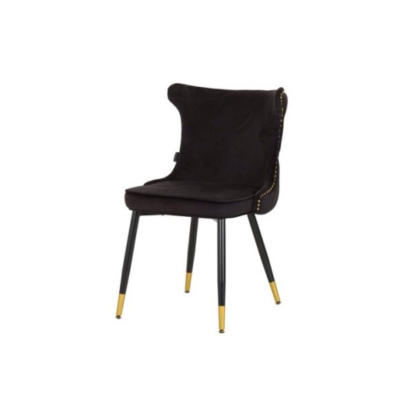 SILLA TACHUELAS VELVET NEGRO ASPEN 49x54x79 CM