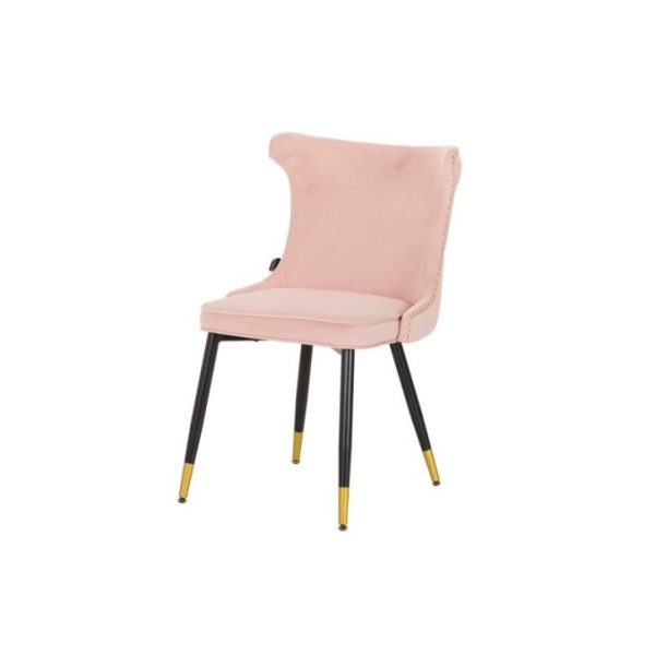 SILLA TACHUELAS VELVET ROSA ASPEN 49x54x79 CM