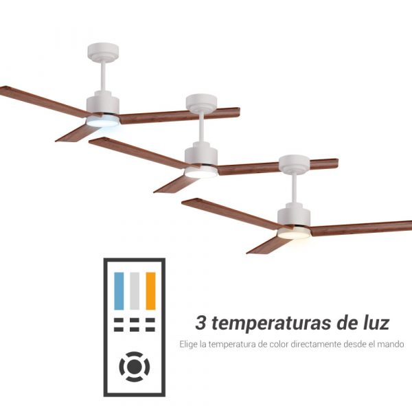 SULION ANNE VENTILADOR LED BLANCO MADERA OSCURA - Imagen 4