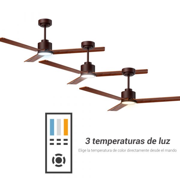 SULION ANNE LUZ VENTILADOR MARRÓN MADERA NATURAL OSCURA - Imagen 4