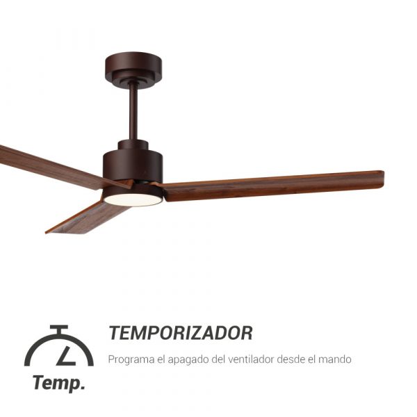 SULION ANNE LUZ VENTILADOR MARRÓN MADERA NATURAL OSCURA - Imagen 7