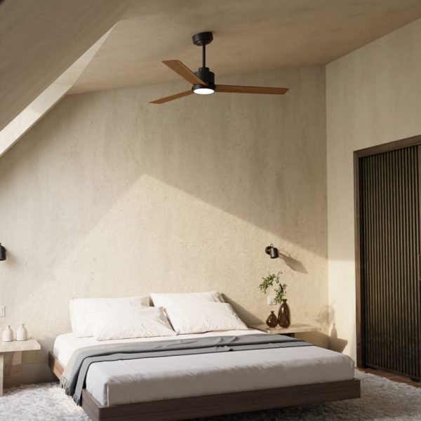SULION ANNE VENTILADOR LED NEGRO MADERA NATURAL OSCURA - Imagen 2