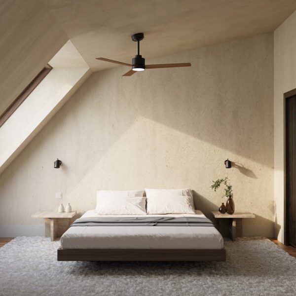 SULION ANNE VENTILADOR LED NEGRO MADERA NATURAL OSCURA - Imagen 3